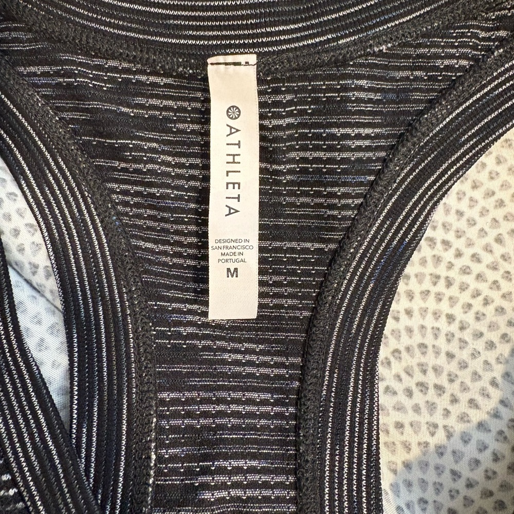 Athleta Momentum Spacedye Racerback Tank Top Women’s Medium Black Gray - Picture 3 of 4